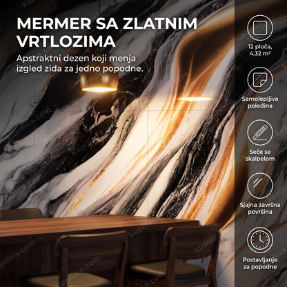 zidne obloge zlatne mermer na zidu iza kućnog bara